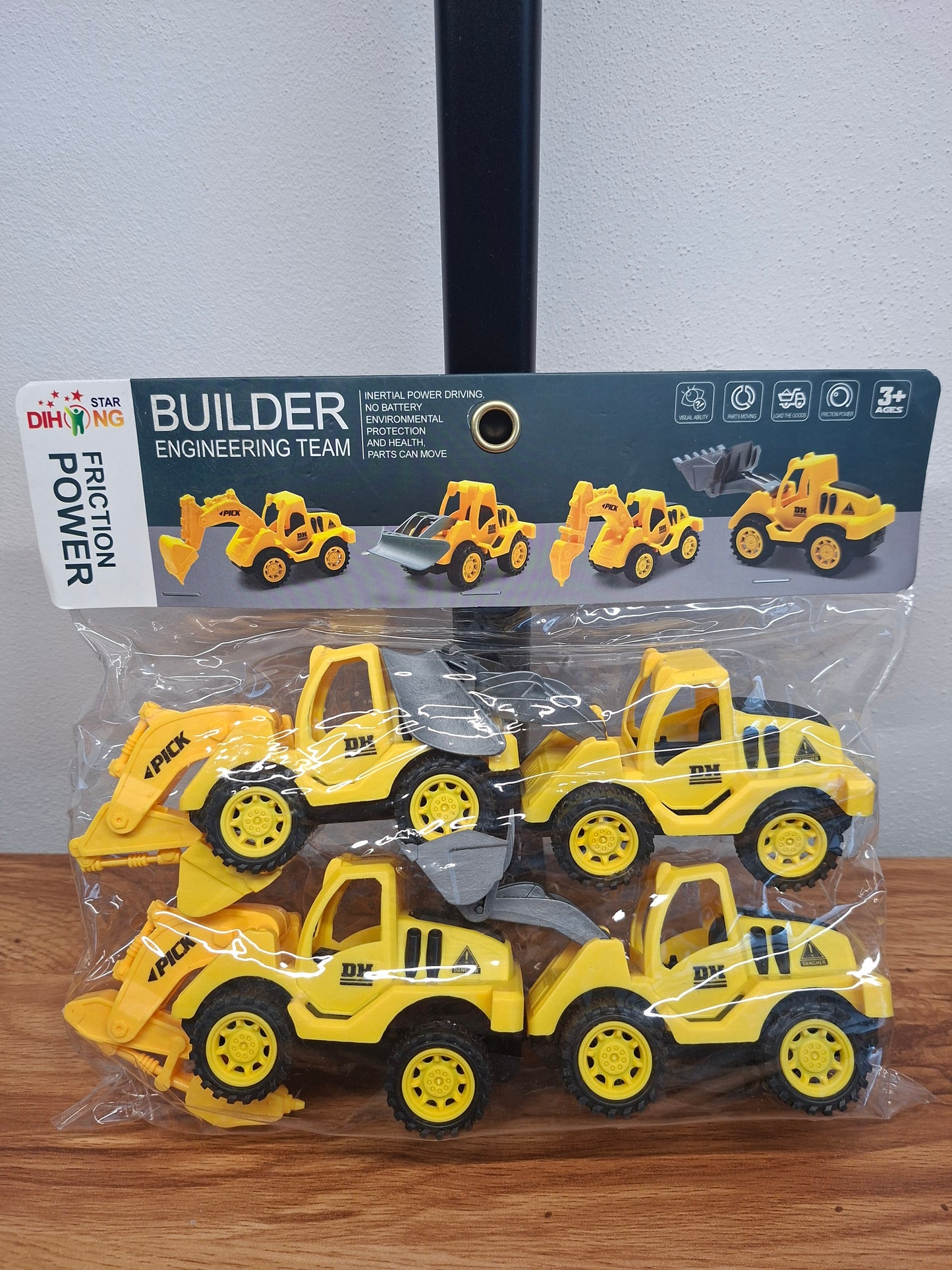 Baustellenfahrzeug-Set – 4er Pack