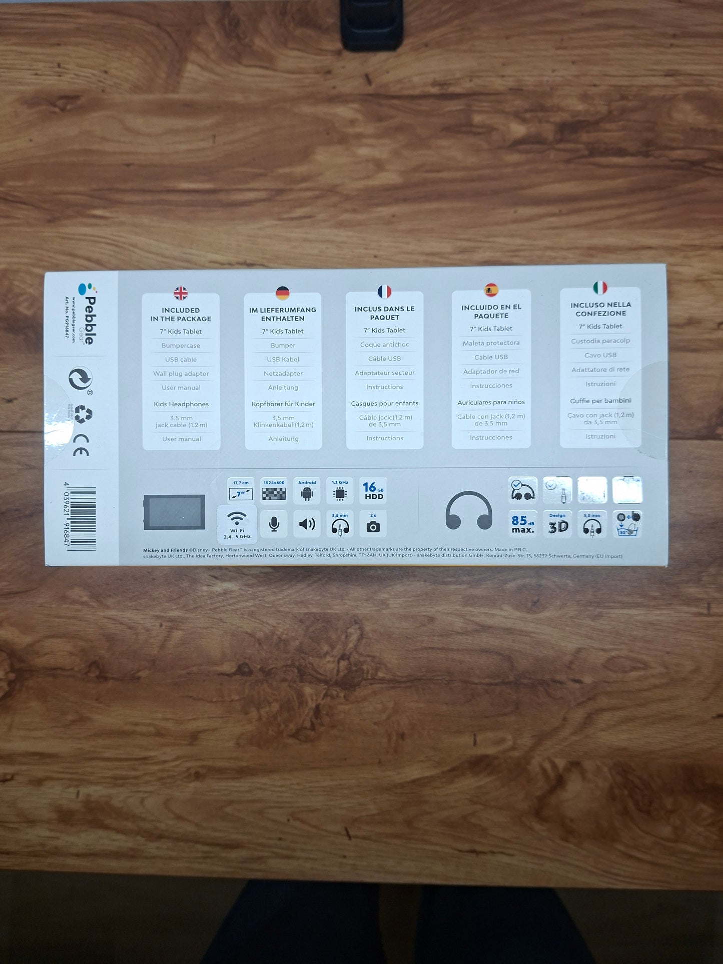 Disney Mickey and Friends – 7" Kids Tablet & Headphones Set (Pebble Gear)